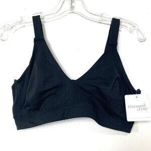 Tranquil & True Comfort Bra Black Women's Microfiber Seamless Ribbed Wireless
